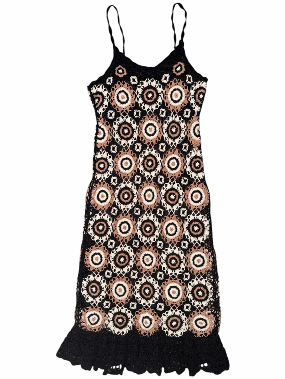 Y2K Vintage Crochet Midi-Maxi Granny Knit Dress